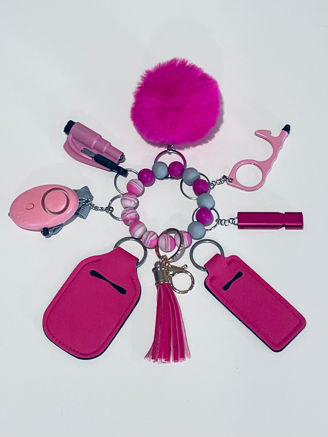 Rainbow Wristlet Safety Keychain