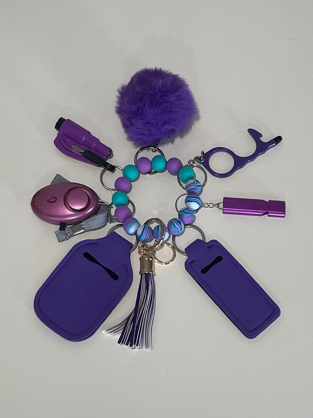 Rainbow Wristlet Safety Keychain