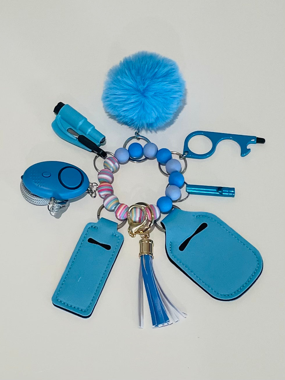 Rainbow Wristlet Safety Keychain