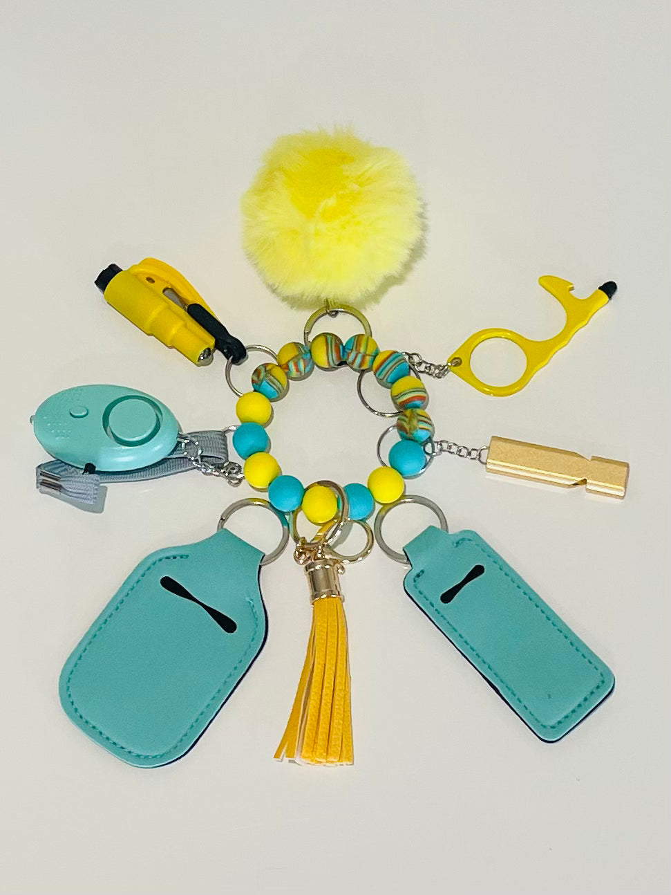 Rainbow Wristlet Safety Keychain
