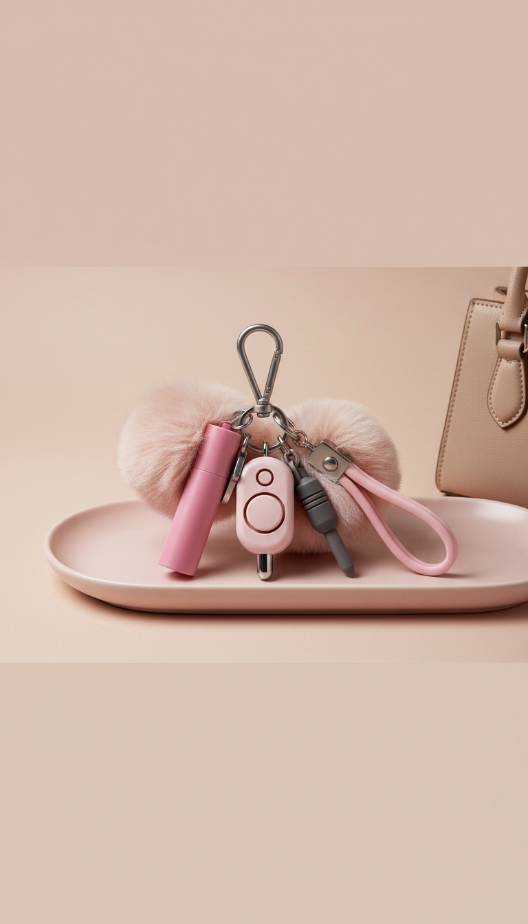 Signature pink safety keychain