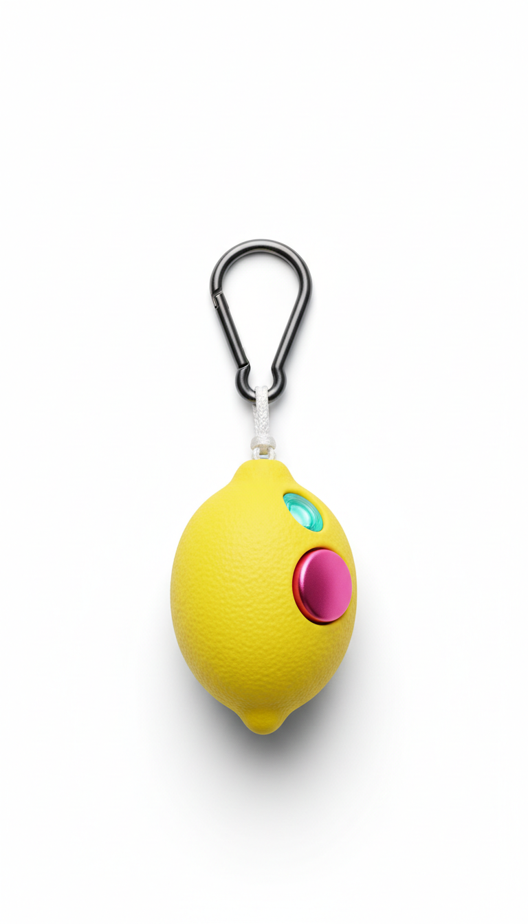 Electric lemon safety keychain