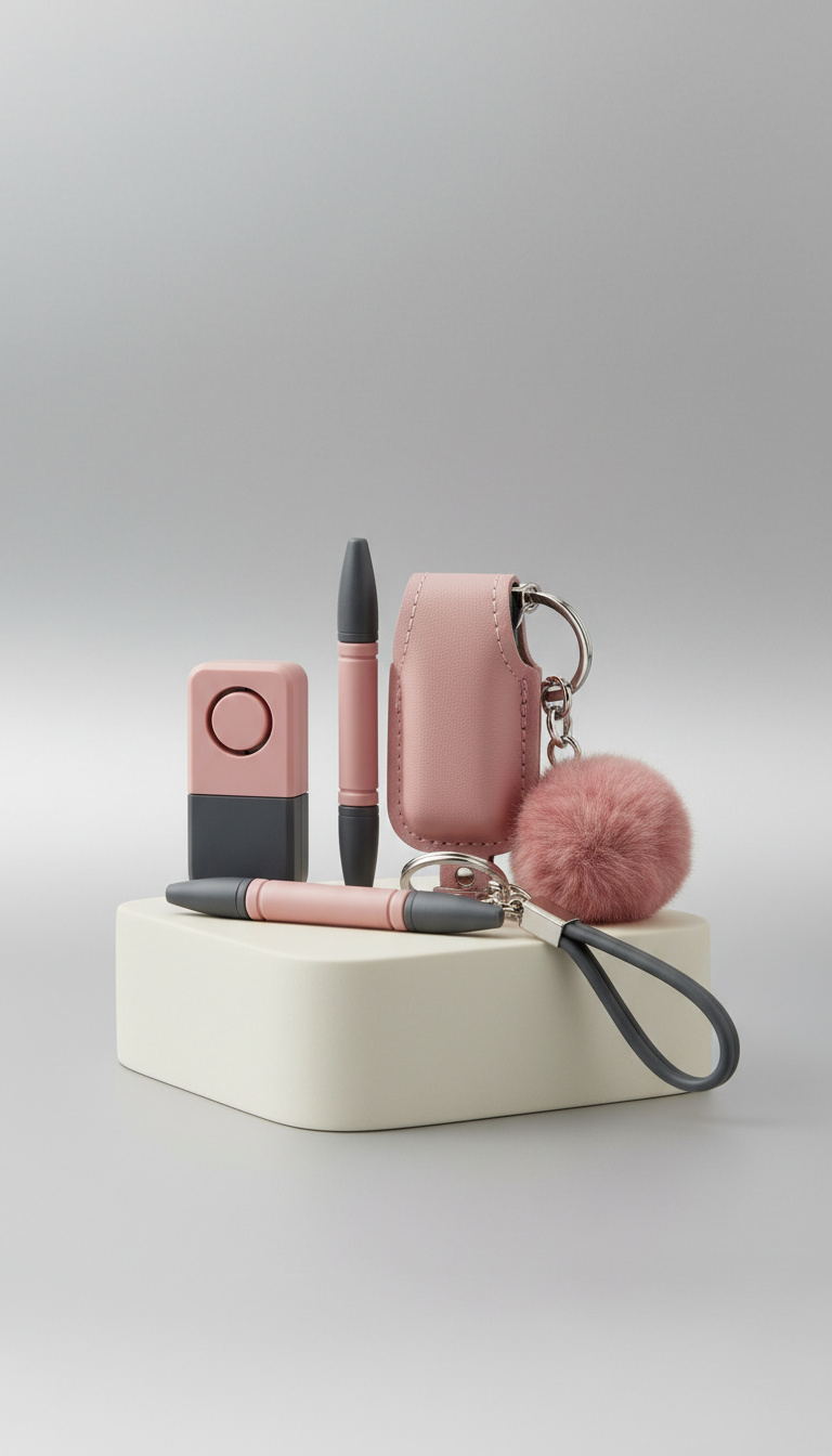 Signature Pink Safety Keychain Set