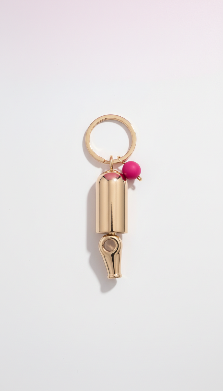 Champagne Gold Minimalist Safety Keychain