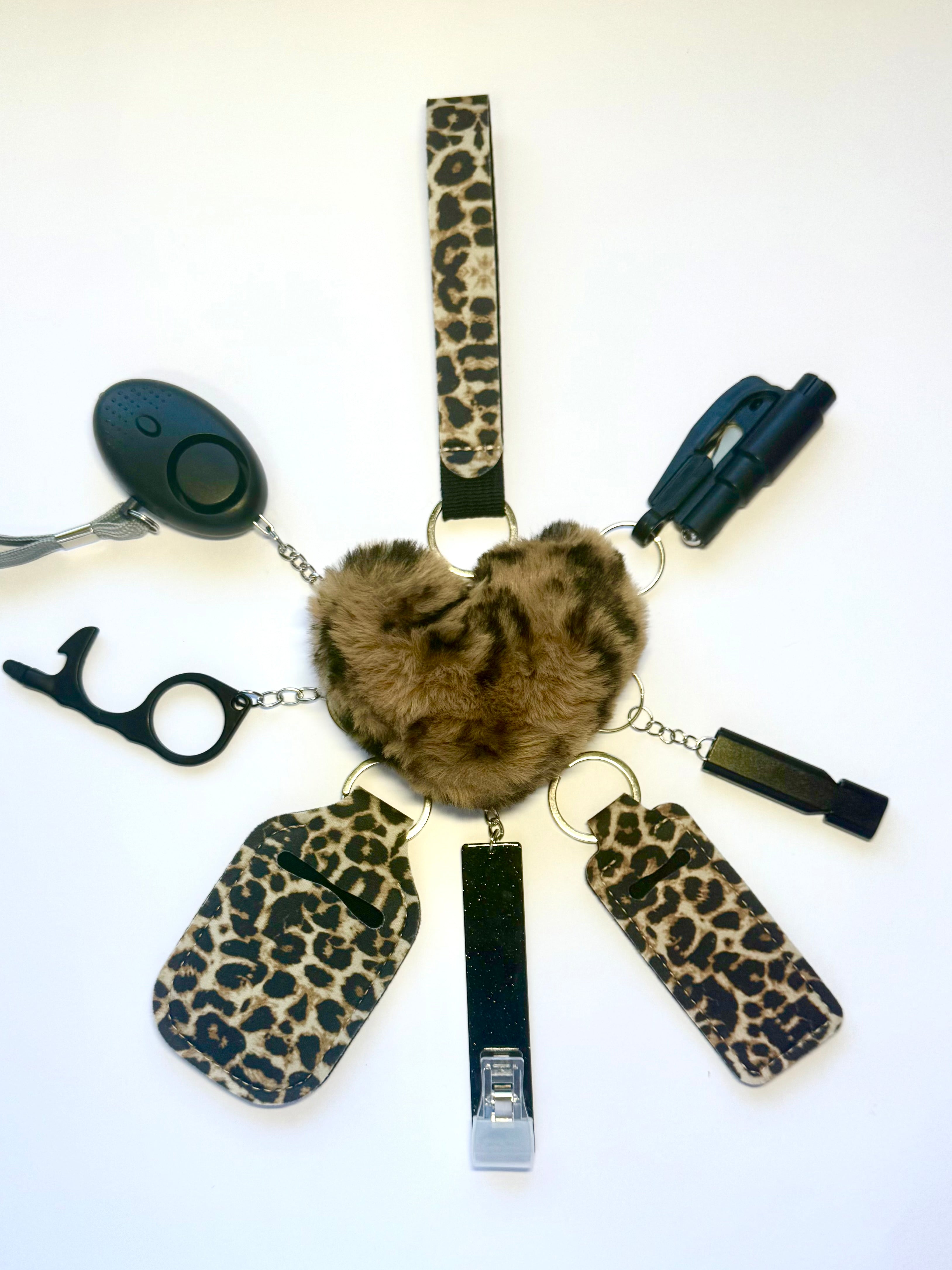 Leopard Print Safety Key Chain