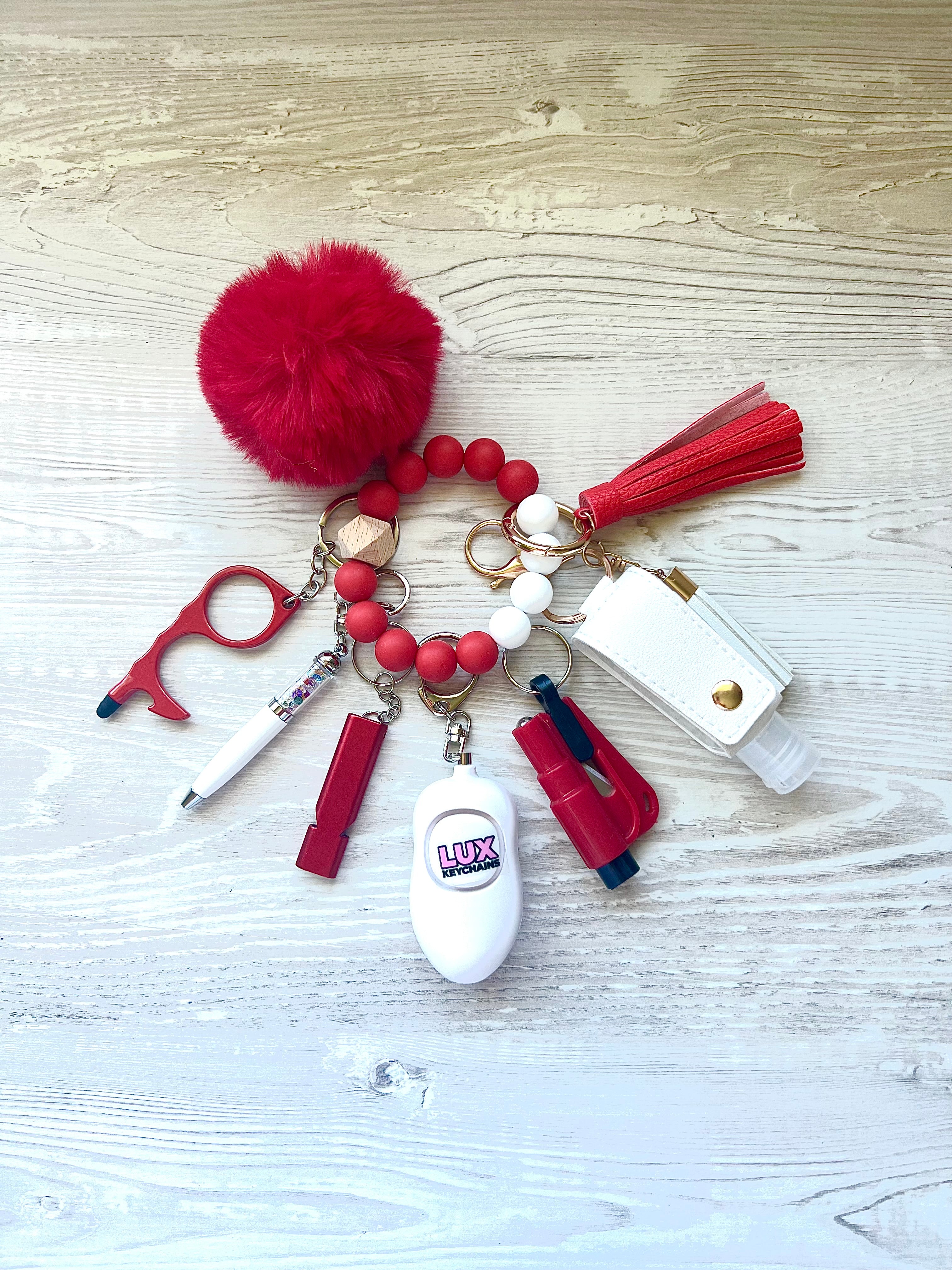 Red Velvet Safety Keychain with SOS Alarm - LUX Keychains
