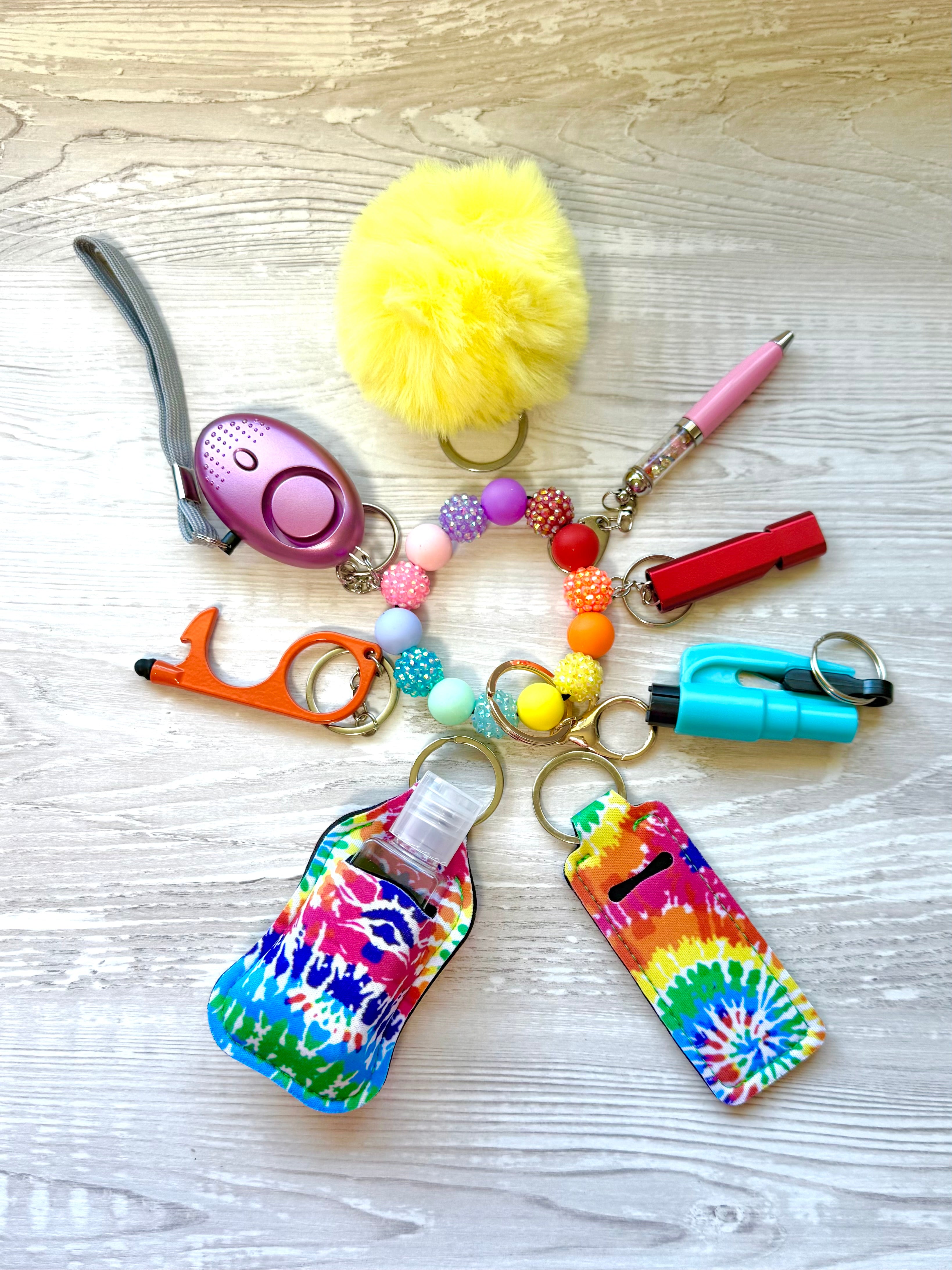 Pride Safety Keychain with SOS Alarm | Rainbow Wristlet | LUX Keychains