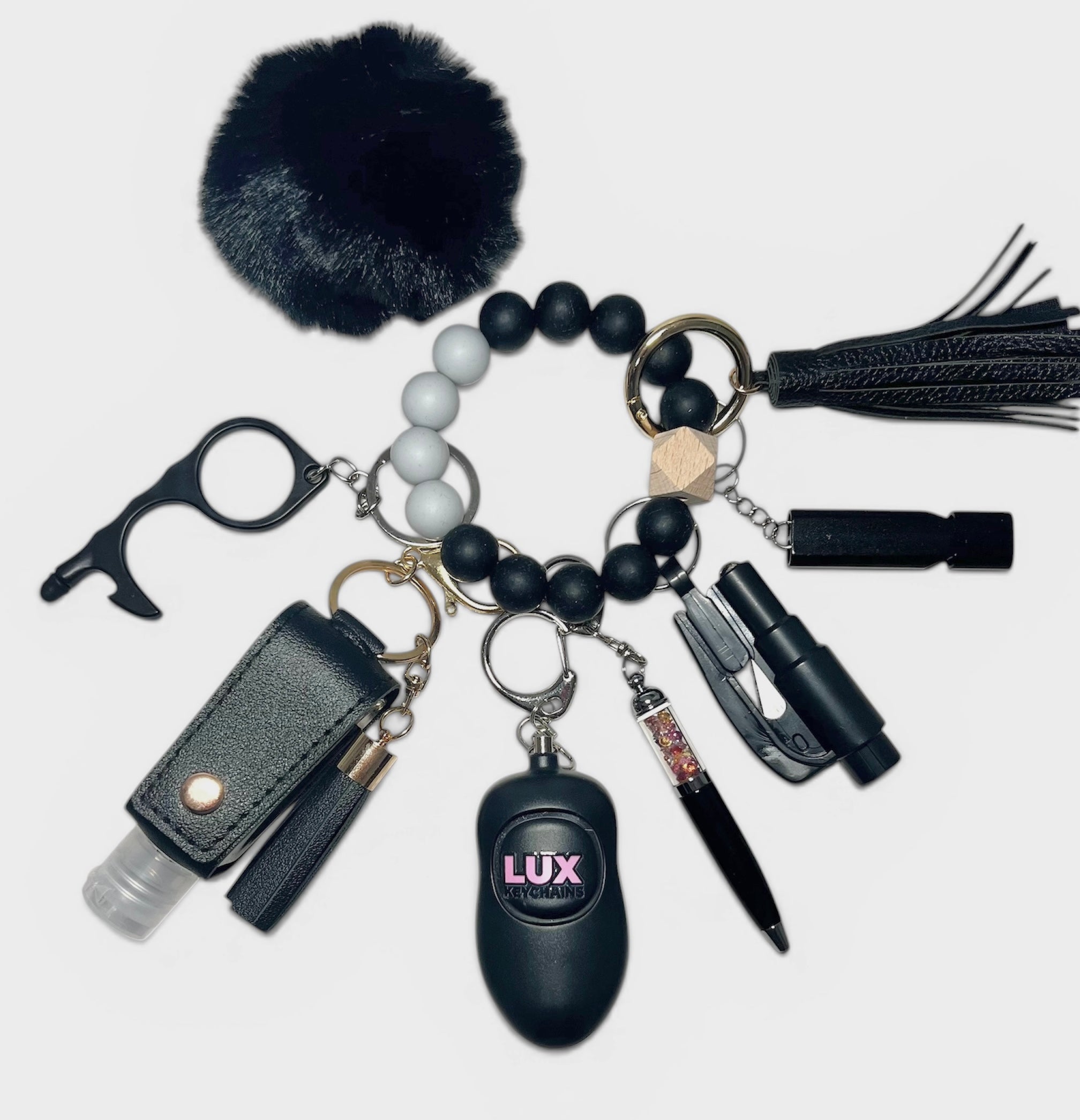 Black Ombre Safety keychain with SOS Alarm