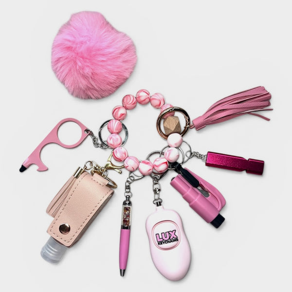 Sassy Pink Safety Keychain - Lux SOS Alarm