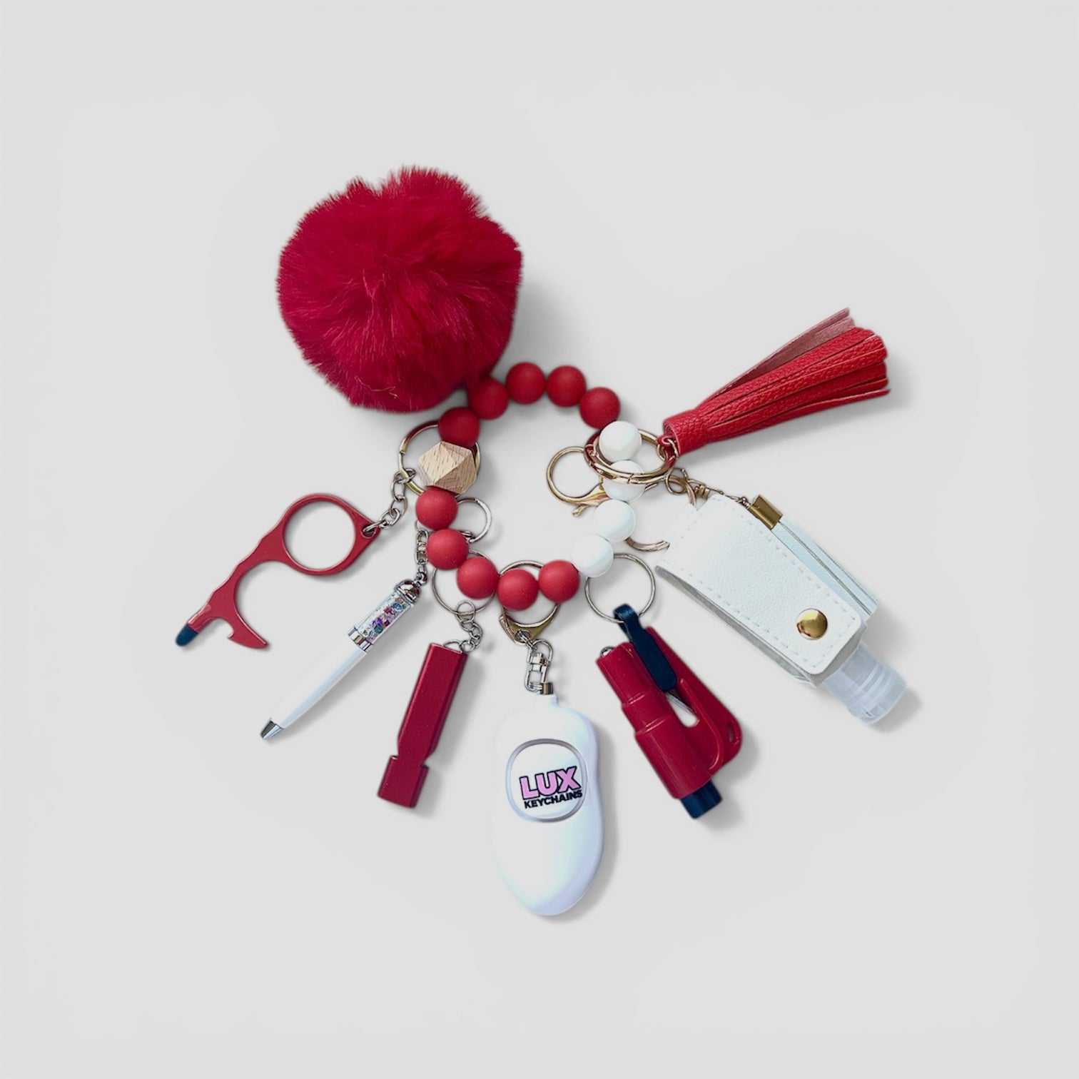 Red Velvet Safety Keychain with SOS Alarm - LUX Keychains