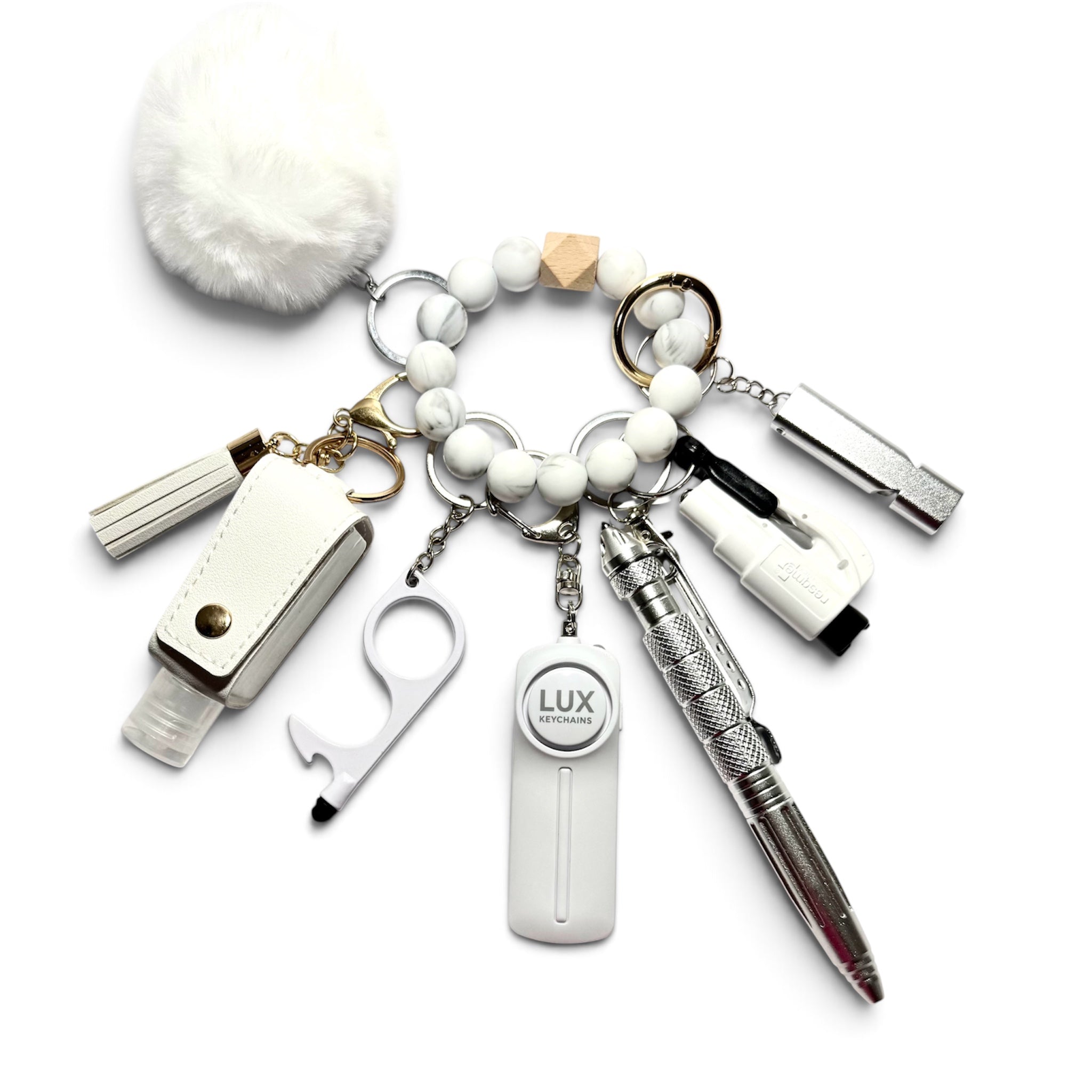 White Ombre Safety Keychain