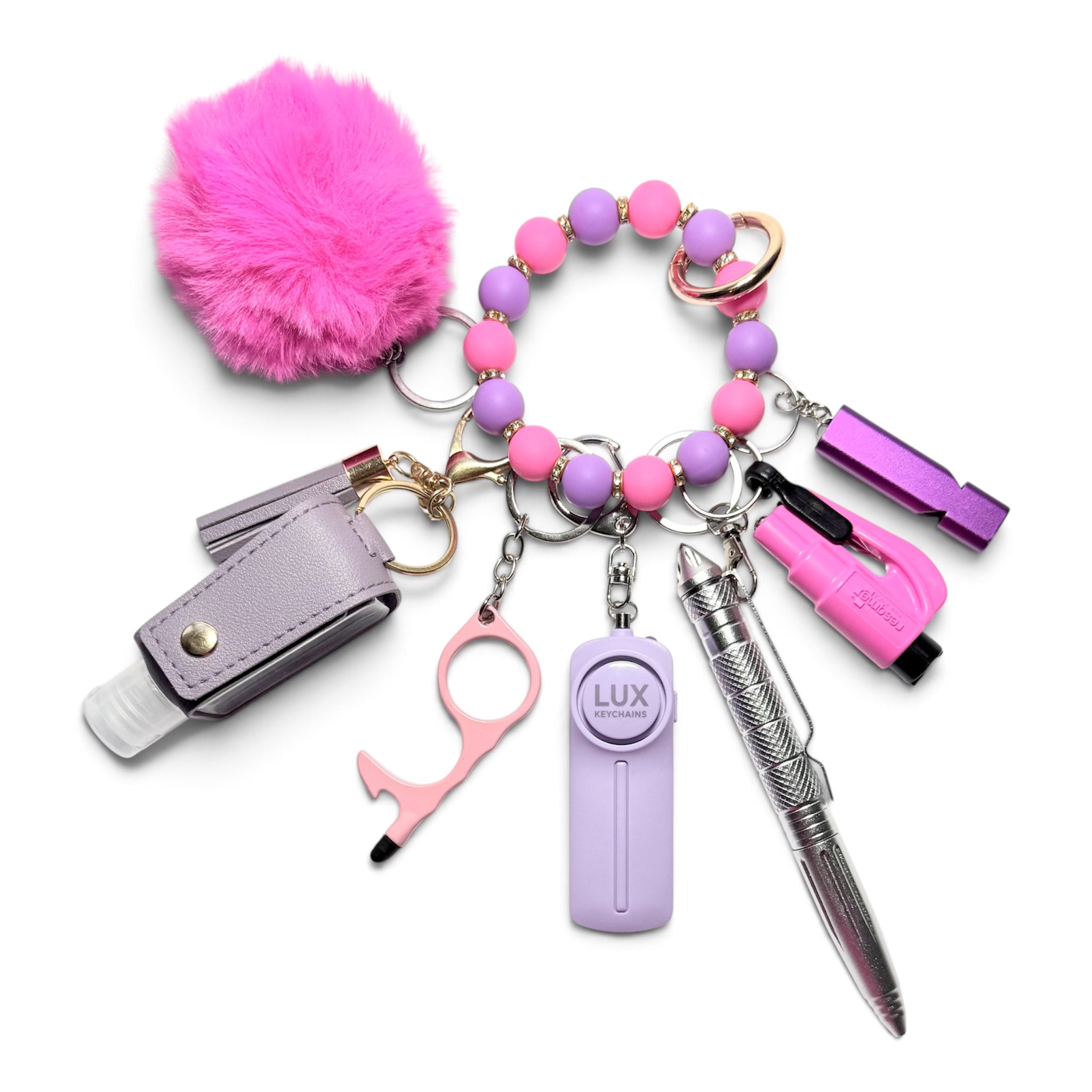 Lavender and Lace Safety Keychain