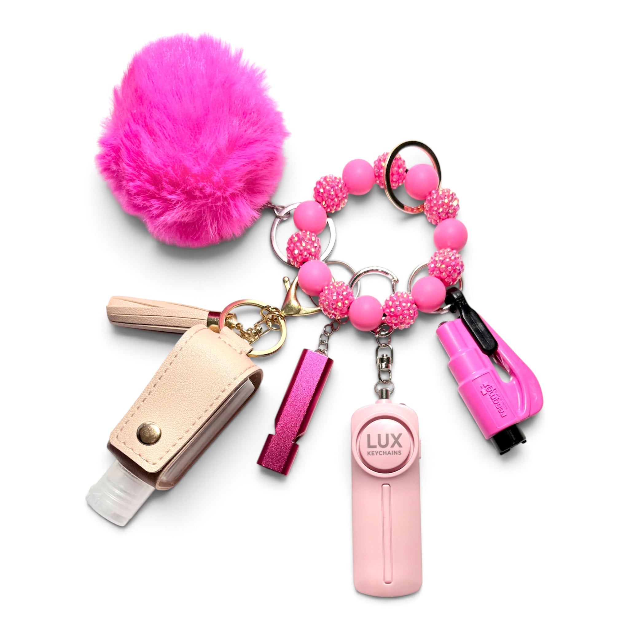Pink Bits Safety Keychain