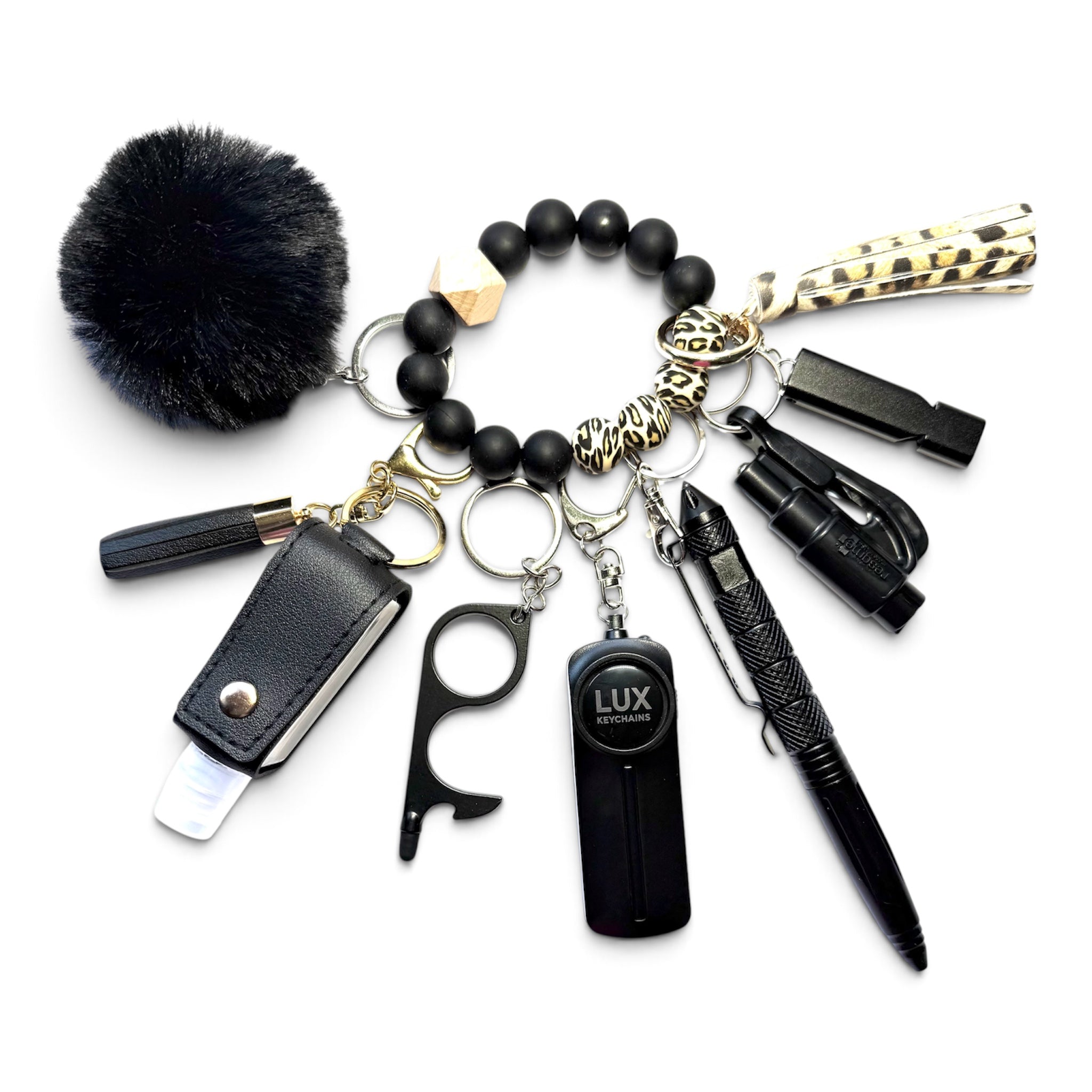 Leopard Unleashed Safety Keychain