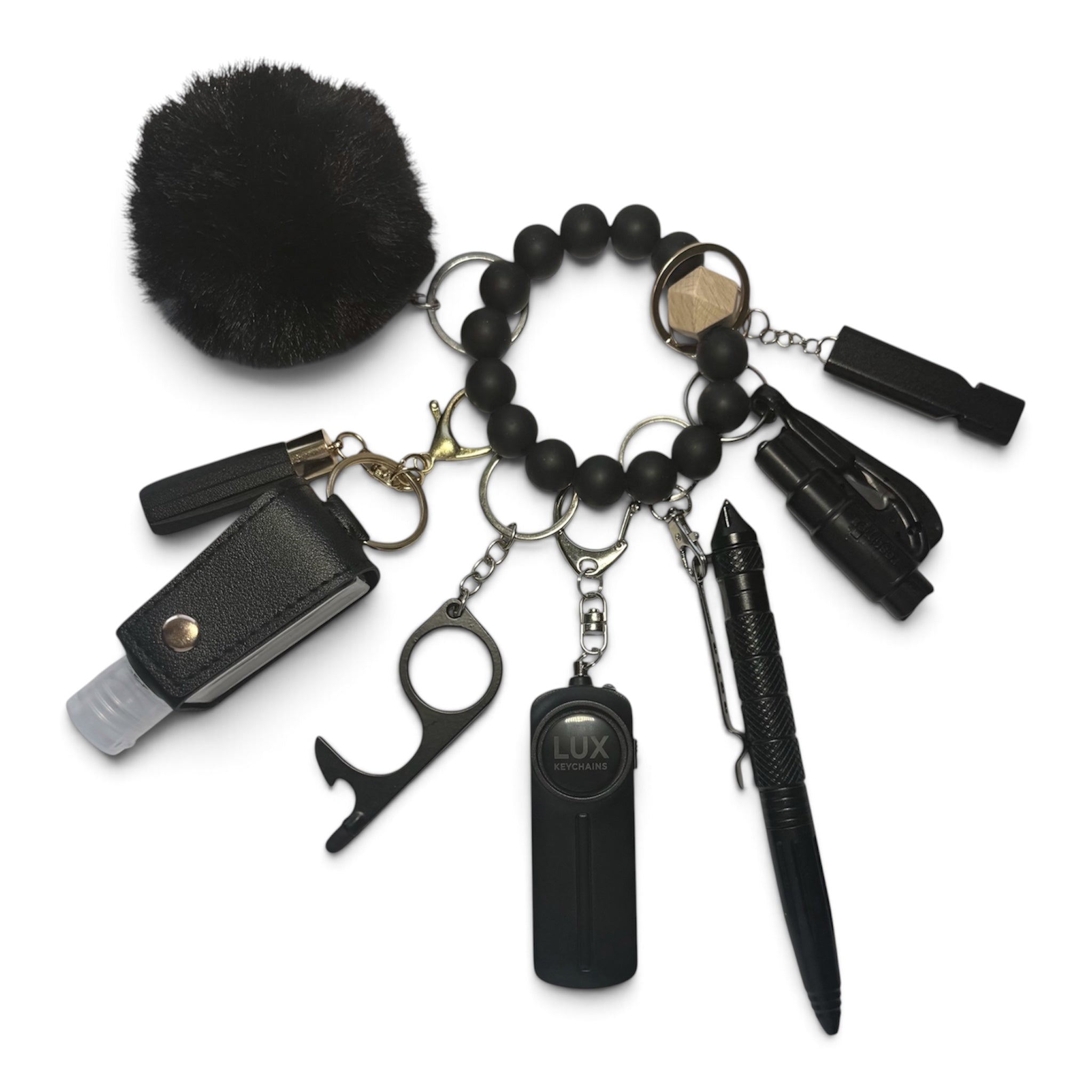 Black Ombre Safety Keychain