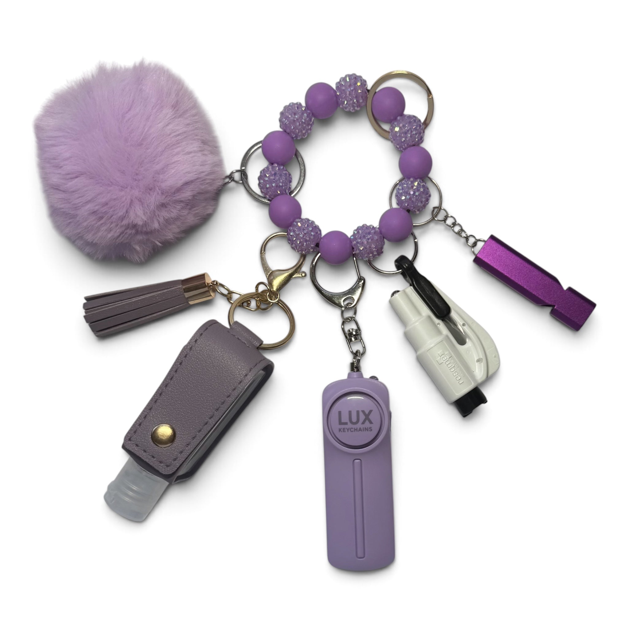 Purple Rain Safety Keychain