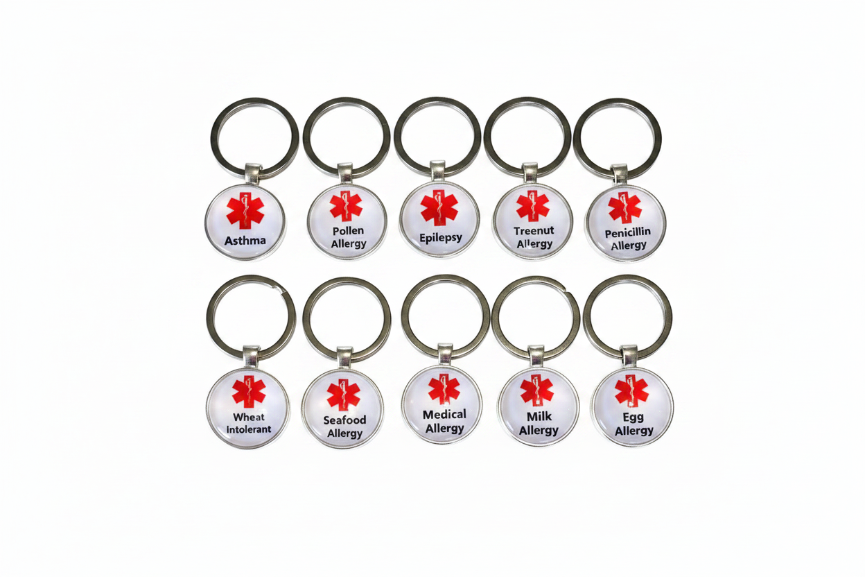Allergy Keychains - White Studio
