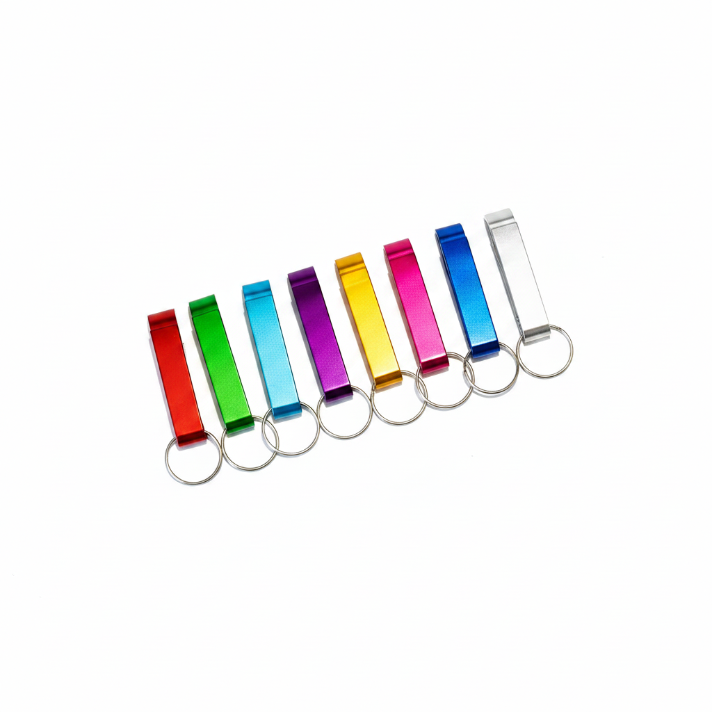 Bottle opener keychains studio white