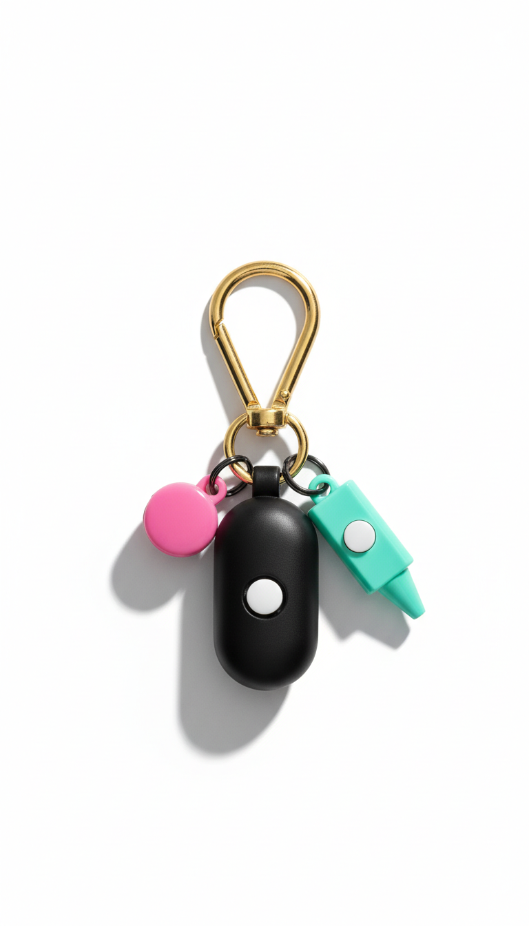 Pitch black safety keychain