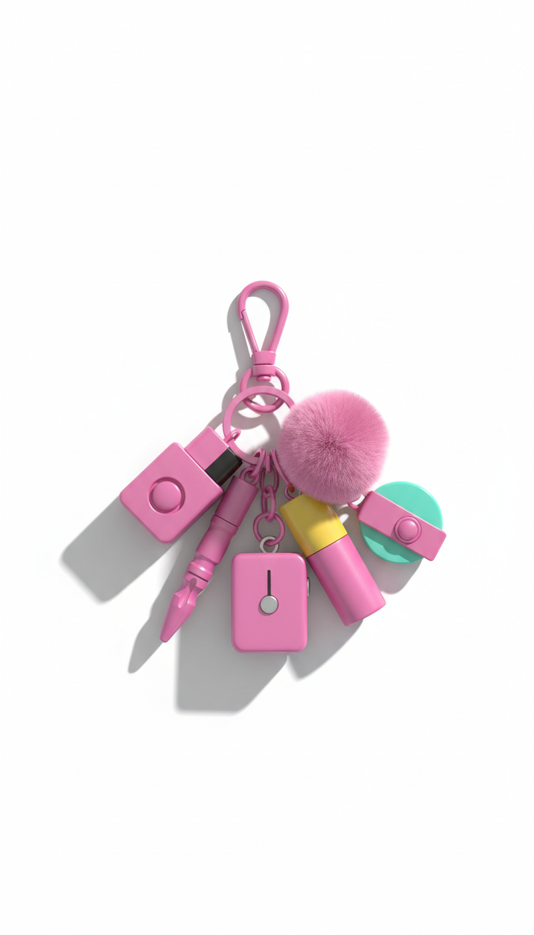 Signature pink safety keychain