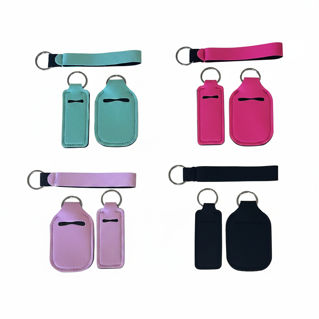 Keychain sets on white background