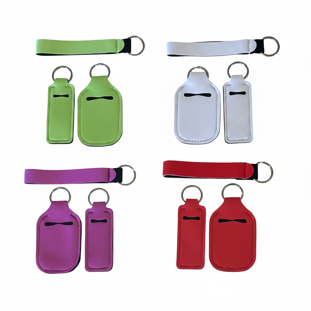 Keychain sets on white background