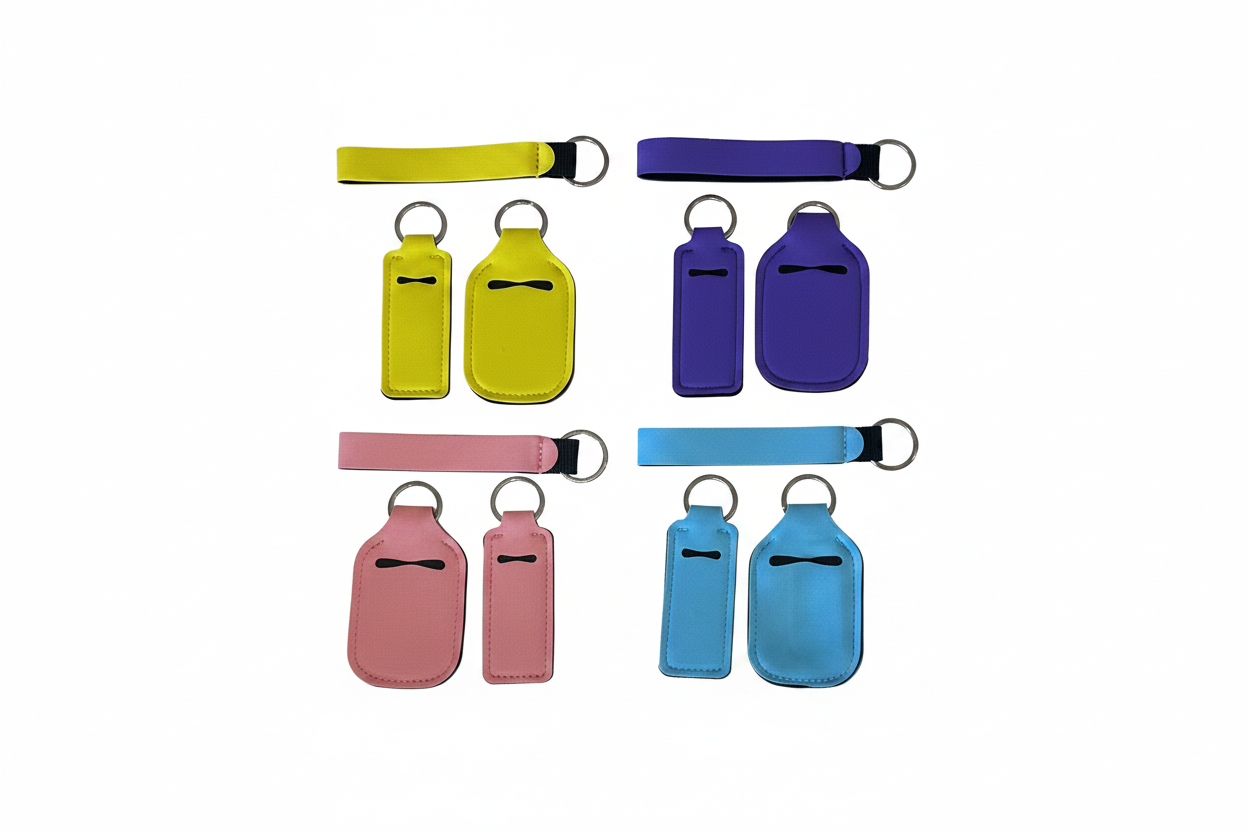 Keychain sets on white background