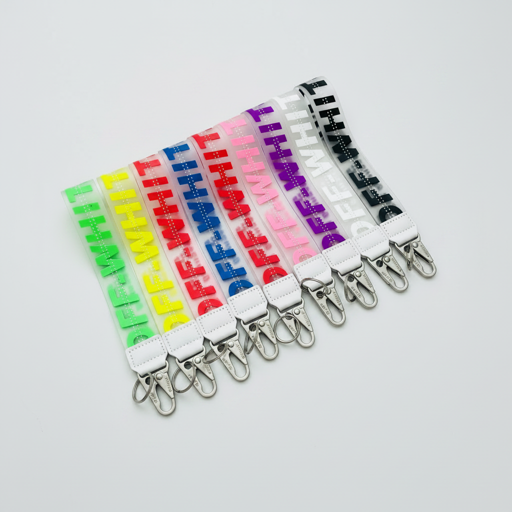 Lanyards on studio white background