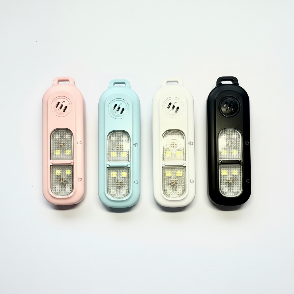 LED Safety Keychain - All Colours White Background
