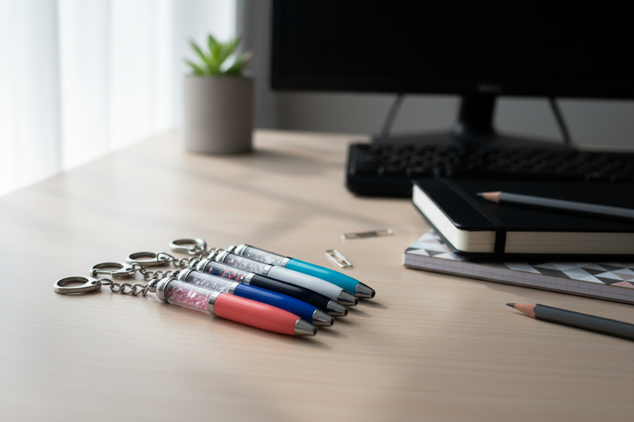 Pens on office desk