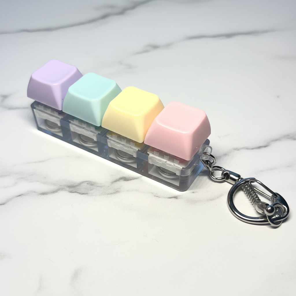 Sensory Keyboard Clicker Keychain - Close-up Detail Shot